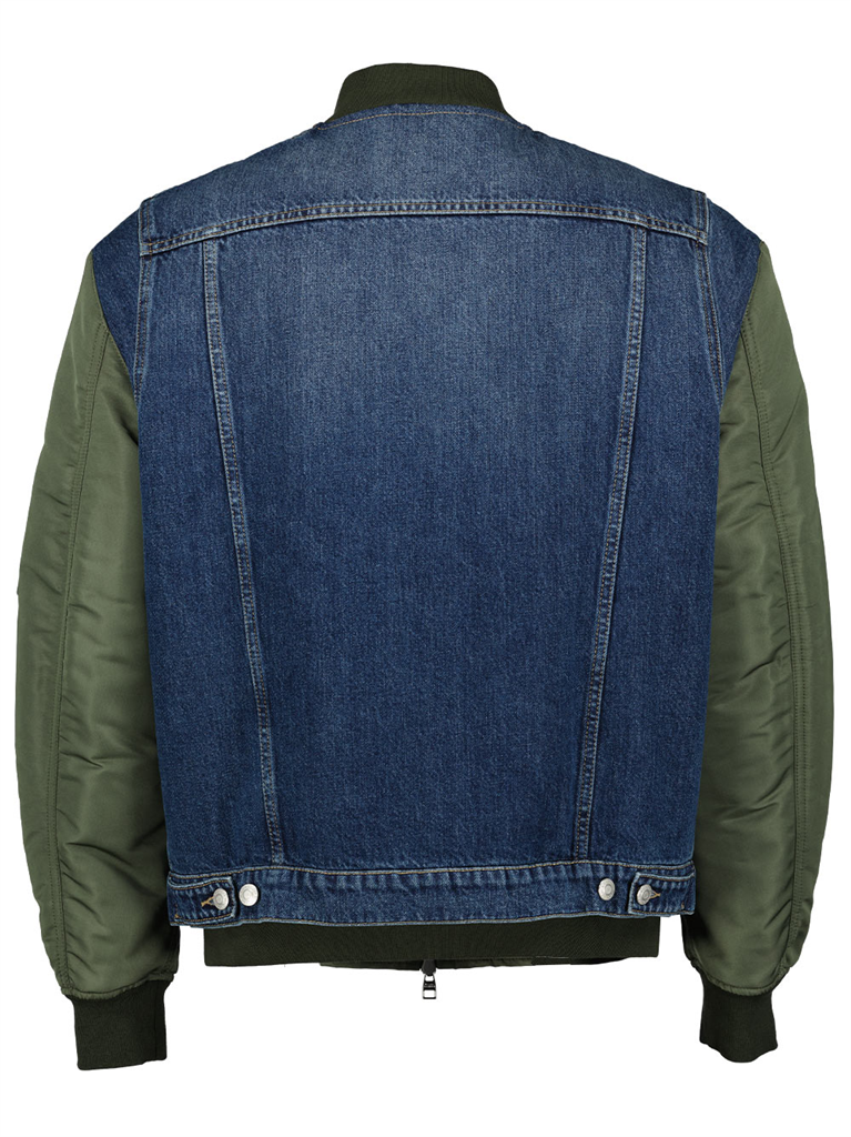 Jackets Bi-material bomber Alexander McQueen Blue Homme