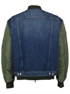 Jackets Bi-material bomber Alexander McQueen Blue Homme