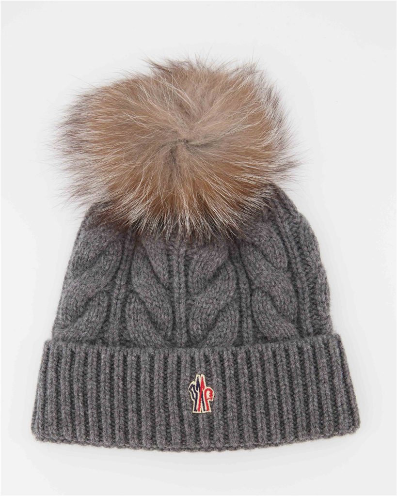 Hats, caps and beanies Pom-pom hat Moncler Grenoble Gray Women