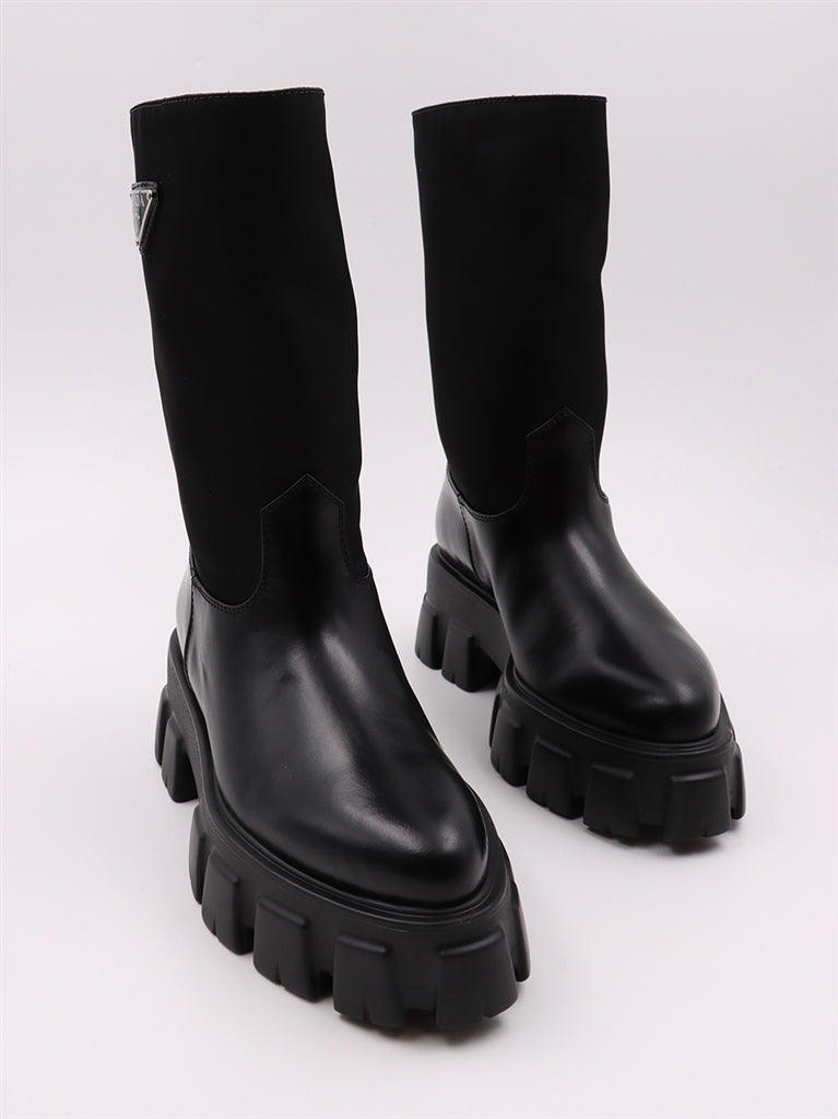 Boots Logo boots Prada Black Women