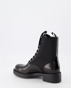 Ankle boots Combat ankle boots in leather and Re-Nylon Prada Black Women