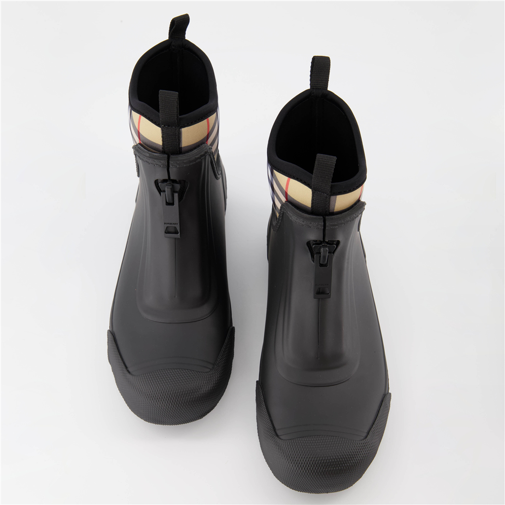 Sneakers Checked ankle boots Black Burberry Black Women