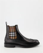 Boots and ankle boots Checked ankle boots Burberry Black Man
