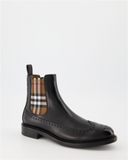 Boots and ankle boots Checked ankle boots Burberry Black Man