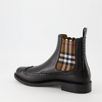 Boots and ankle boots Checked ankle boots Burberry Black Man