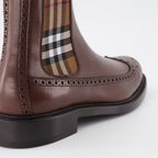 Boots and ankle boots Checked ankle boots Burberry Brown Man