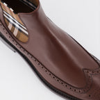 Boots and ankle boots Checked ankle boots Burberry Brown Man