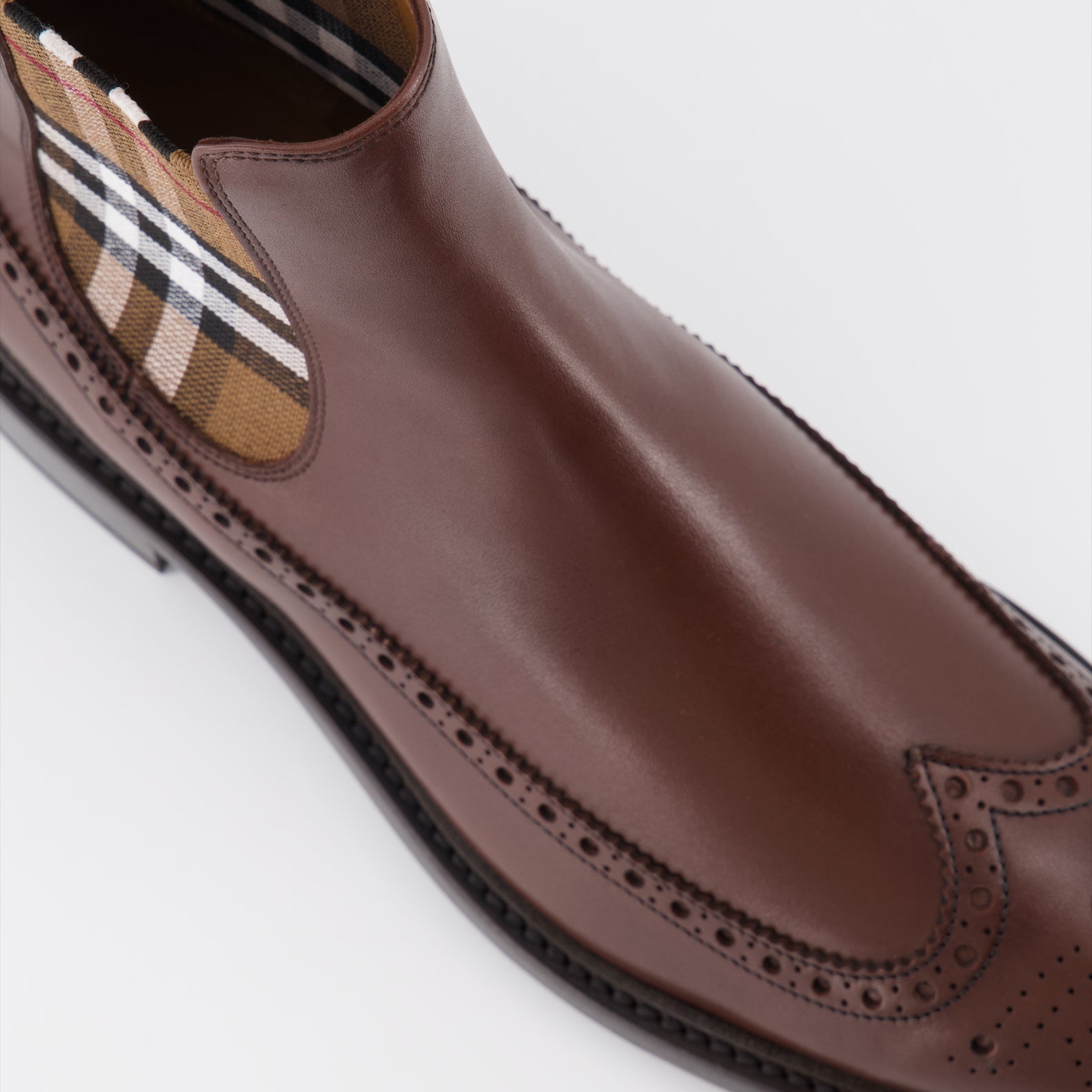 Boots and ankle boots Checked ankle boots Burberry Brown Man