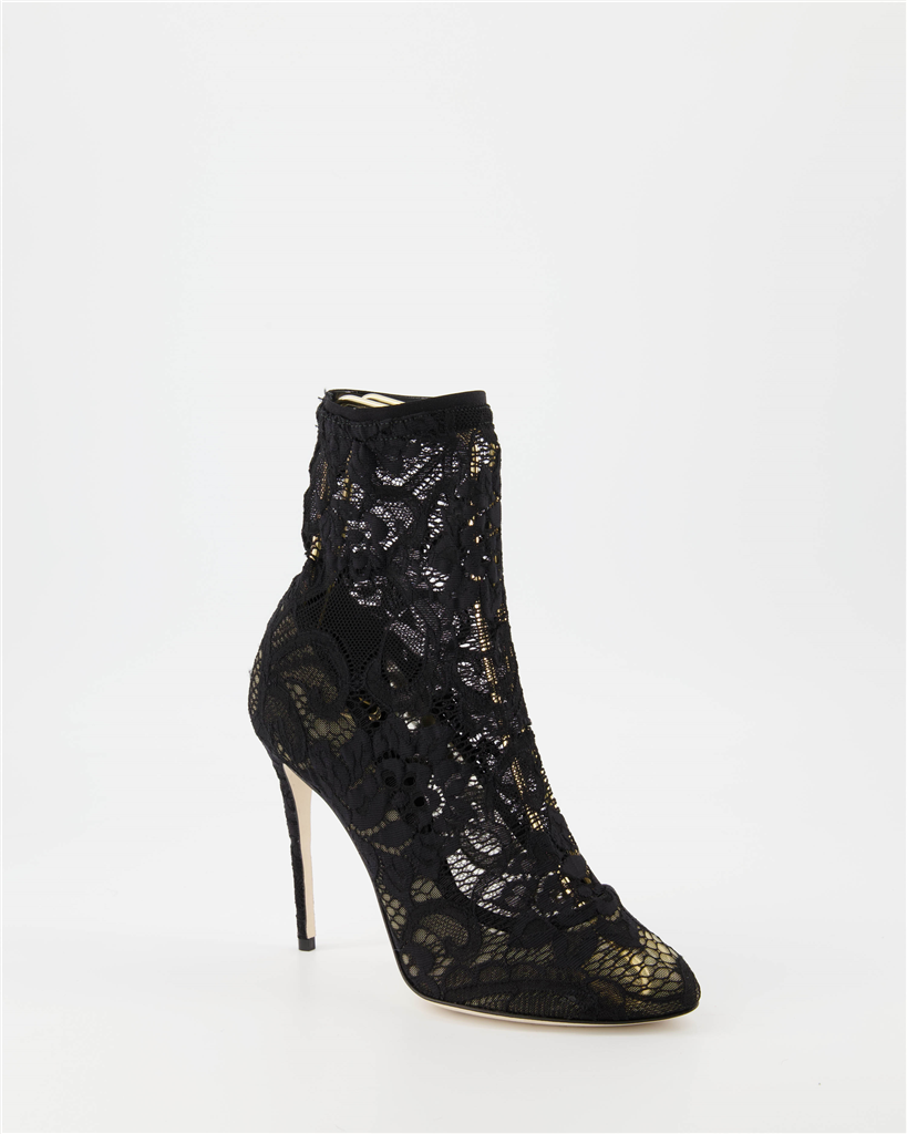Heels Lace ankle boots Dolce & Gabbana Black Women