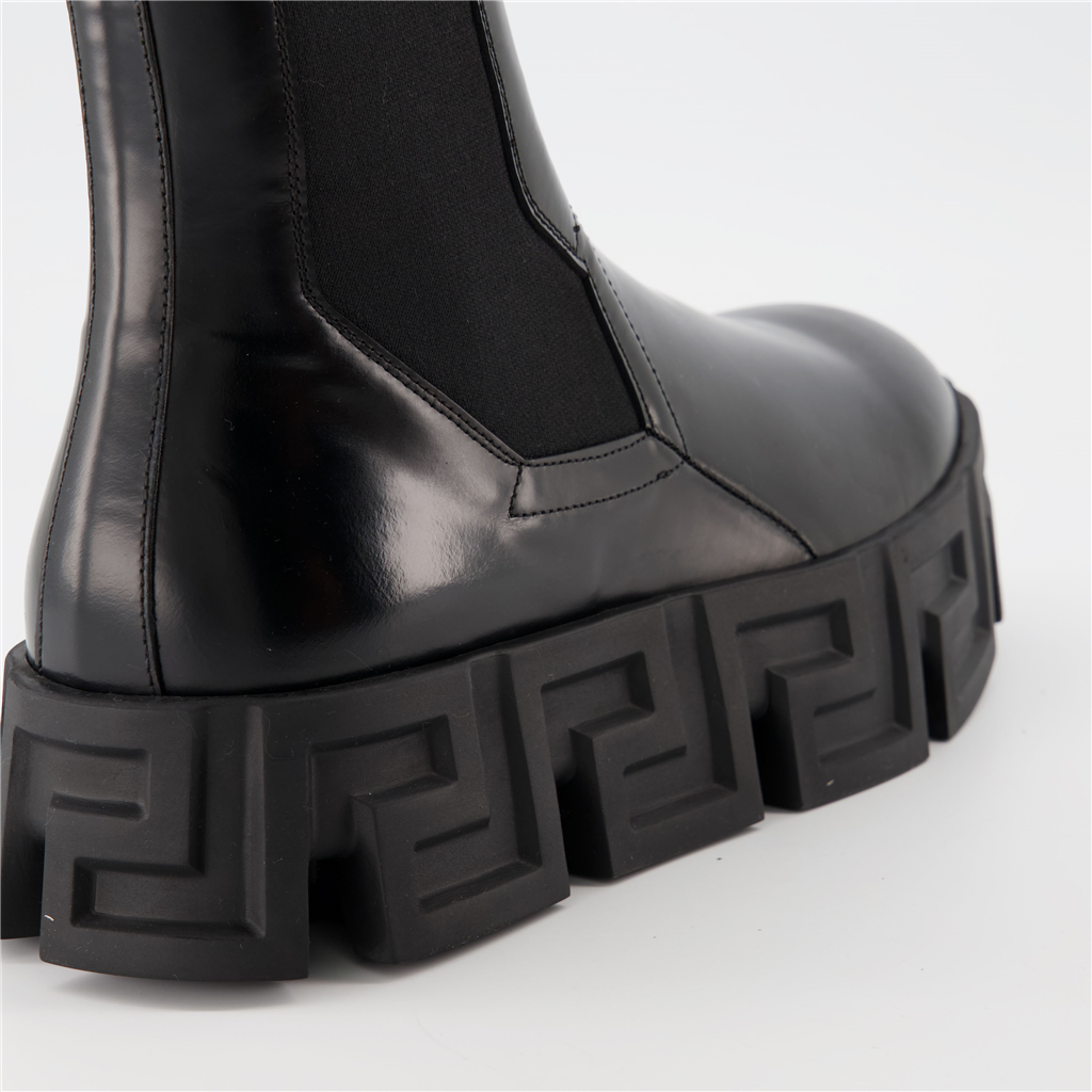 Boots and ankle boots Greca ankle boots Versace Black Man