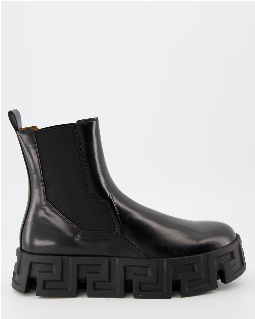 Boots and ankle boots Greca ankle boots Versace Black Man