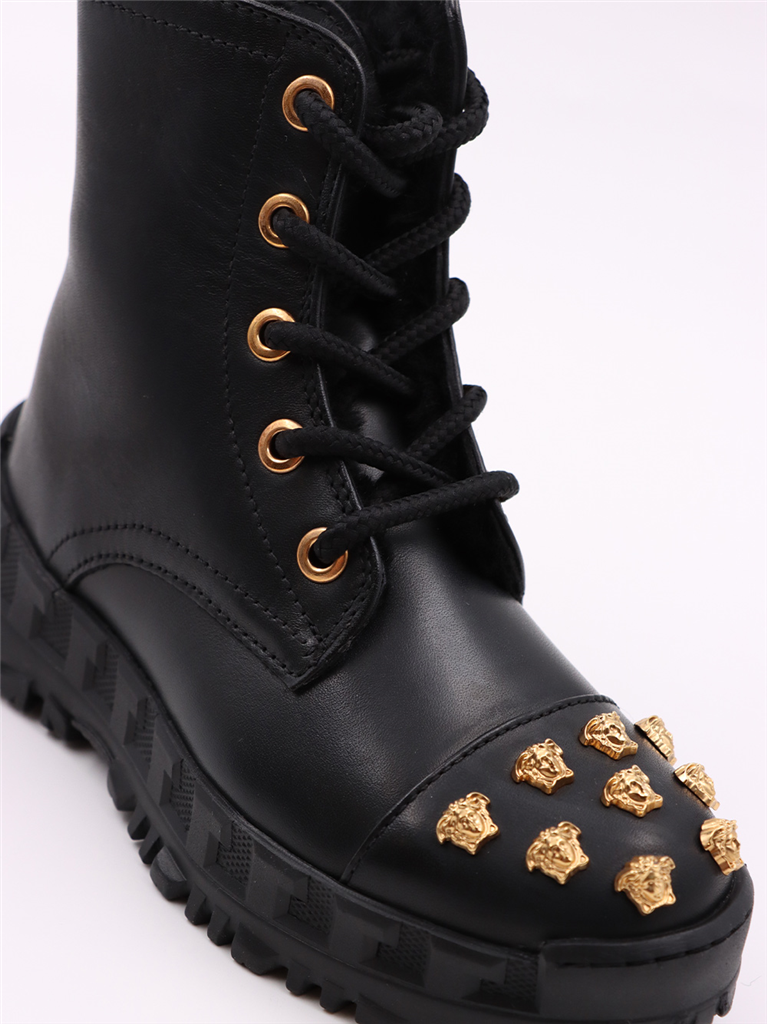 Shoes Medusa Stud Ankle Boots Versace Black Kids