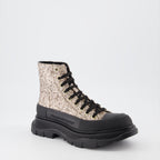 Bottines Bottines Tread Slick Alexander McQueen Doré Femme