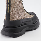 Bottines Bottines Tread Slick Alexander McQueen Doré Femme