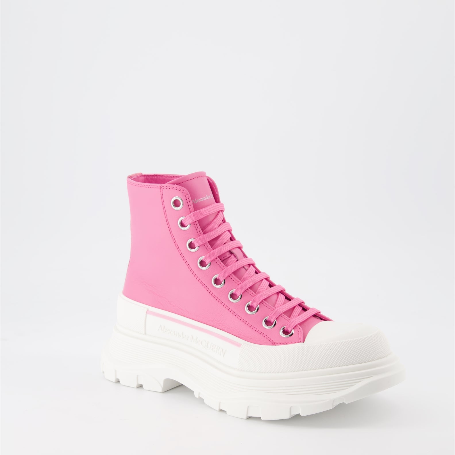 Bottines Bottines Tread Slick Alexander McQueen Rose Femme