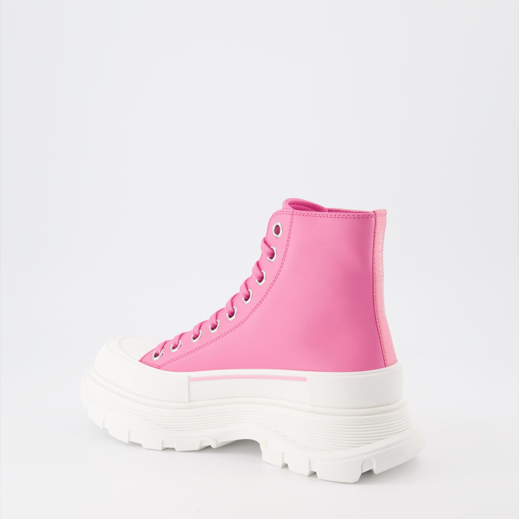 Bottines Bottines Tread Slick Alexander McQueen Rose Femme