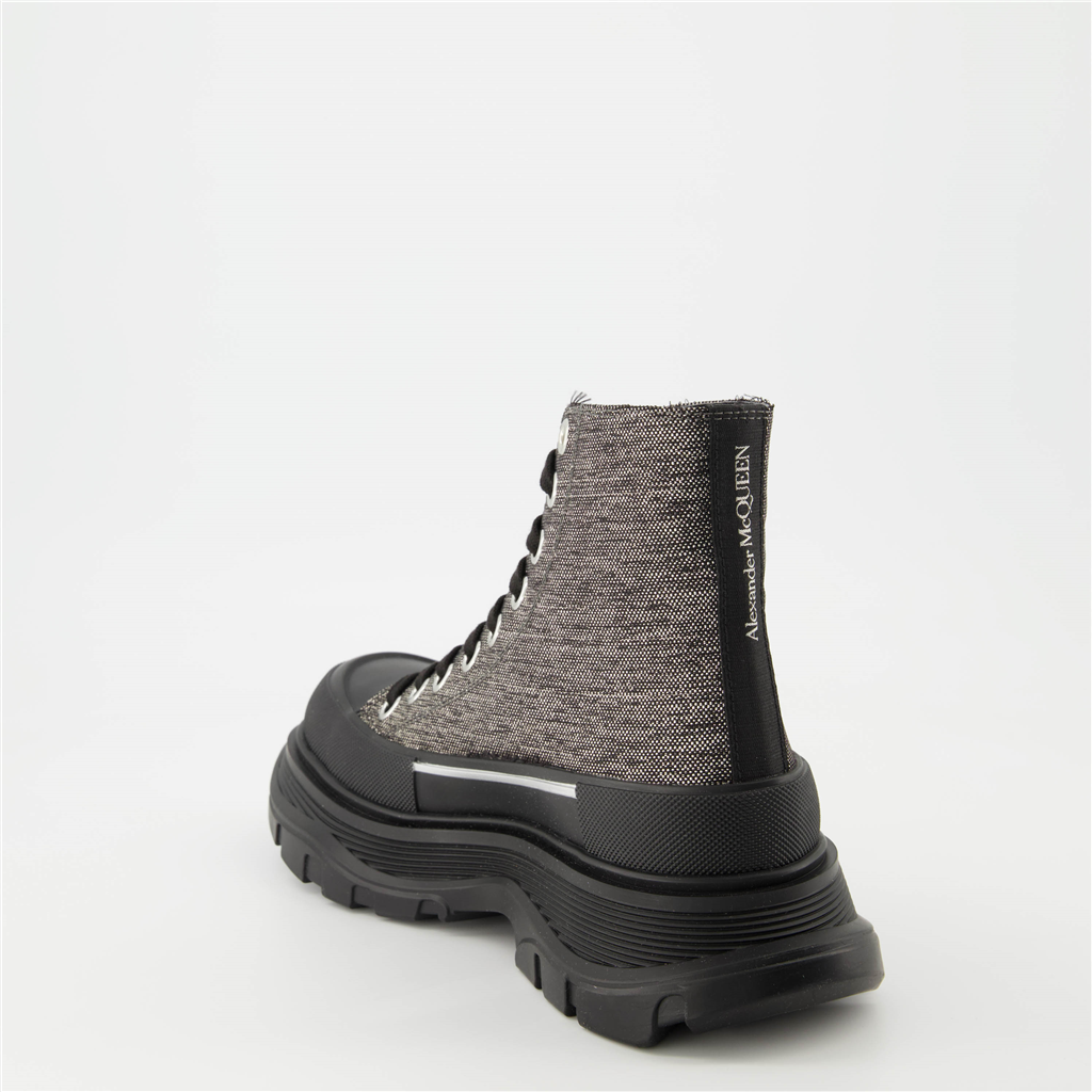 Bottines Bottines Tread Slick Alexander McQueen Gris Femme