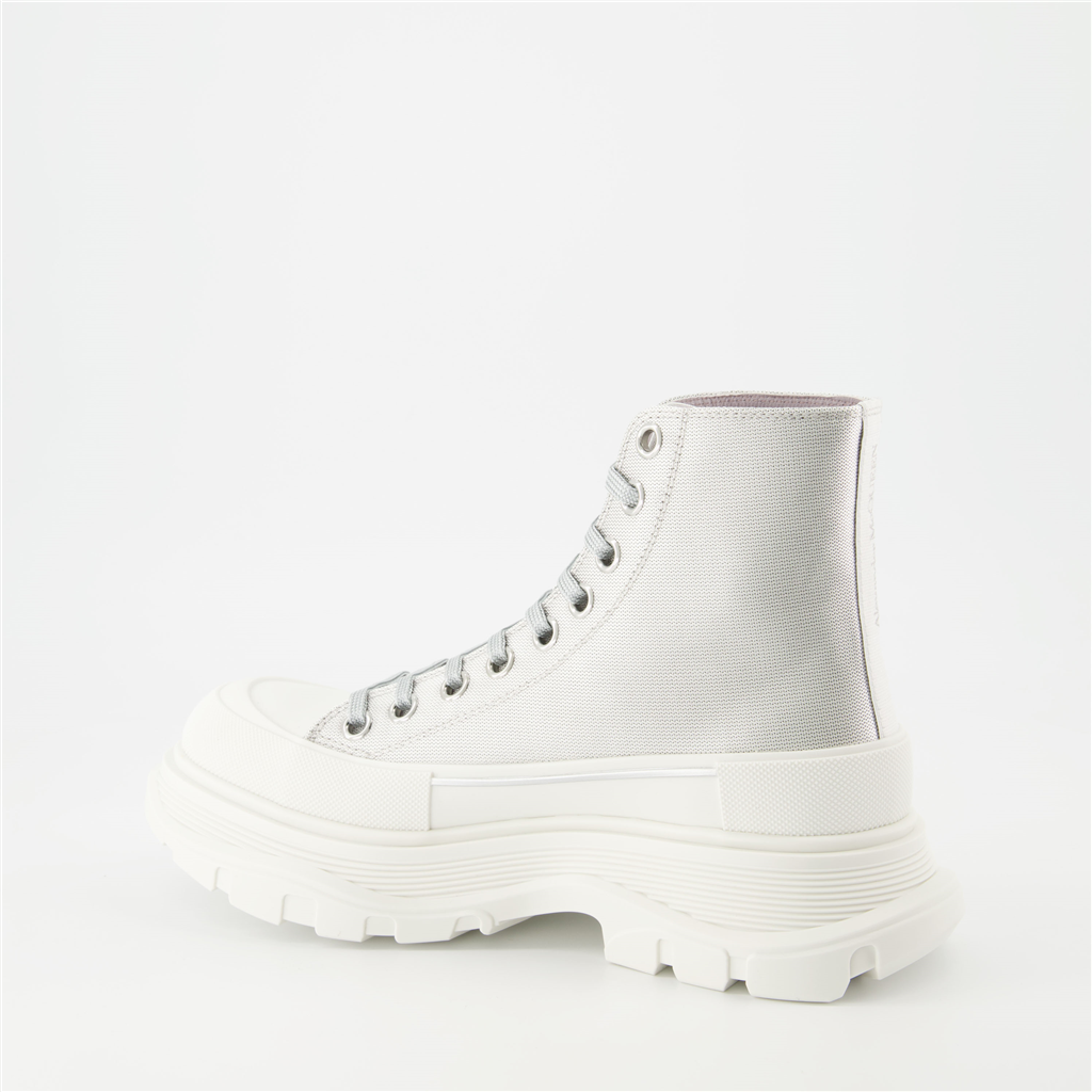 Bottines Bottines Tread Slick Alexander McQueen Gris Femme