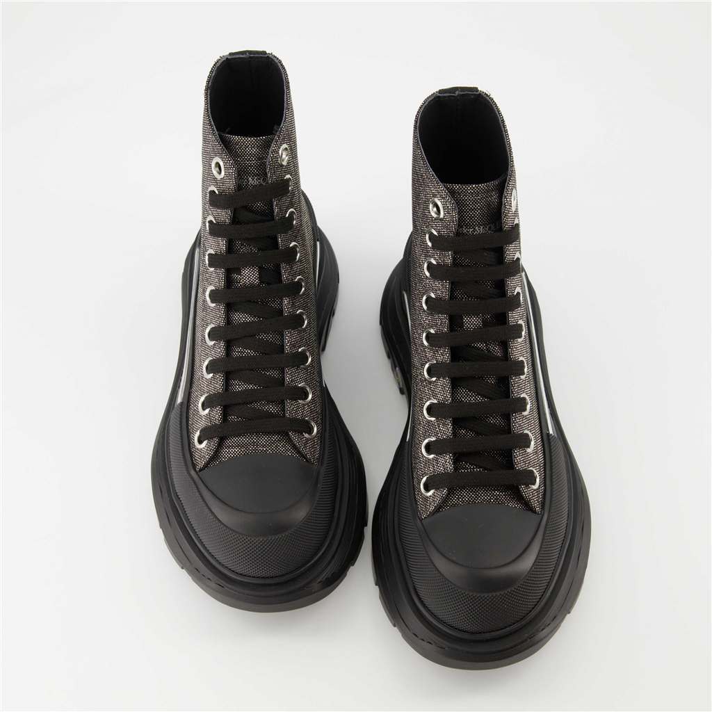 Bottines Bottines Tread Slick Alexander McQueen Gris Femme