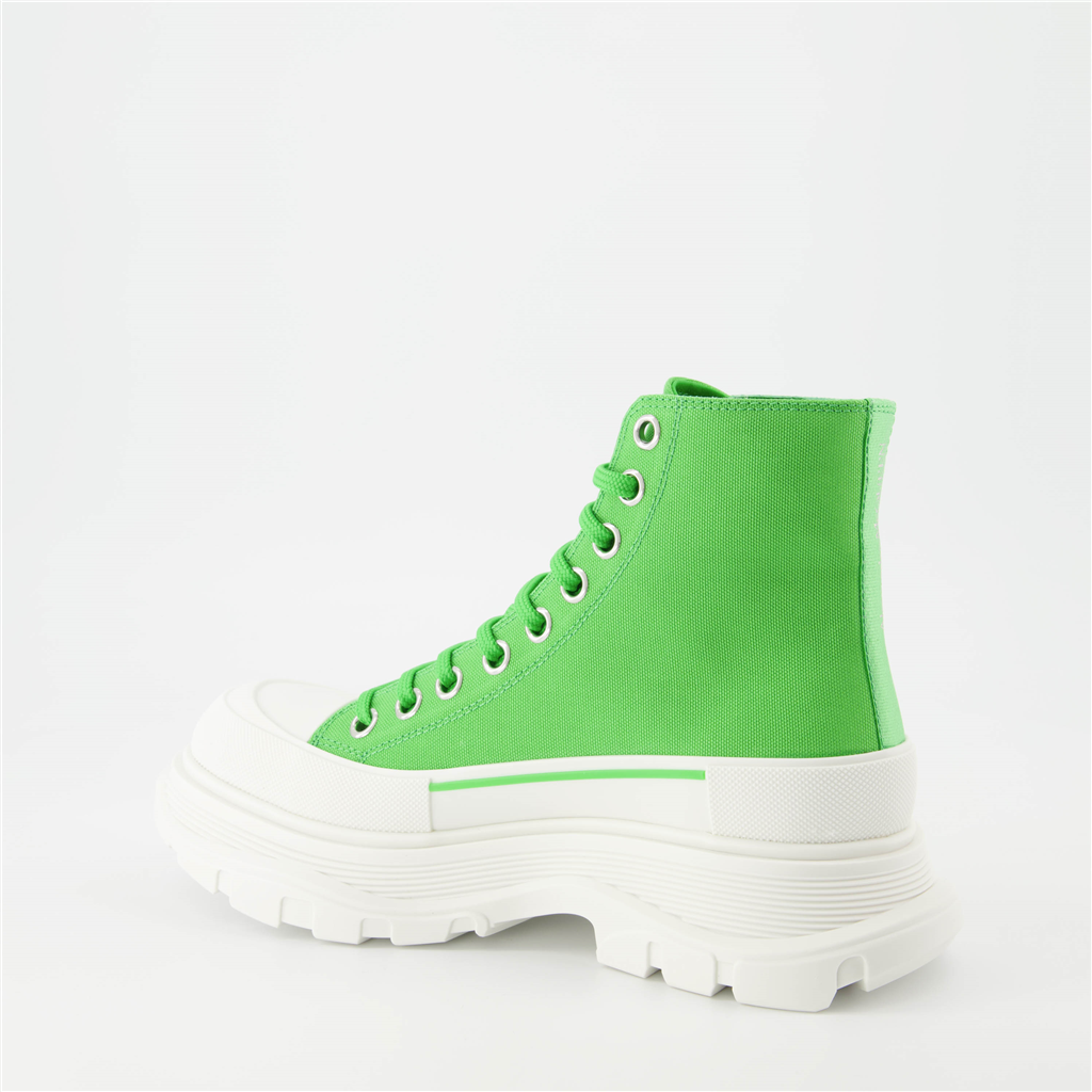 Bottines Bottines Tread Slick Alexander McQueen Vert Femme