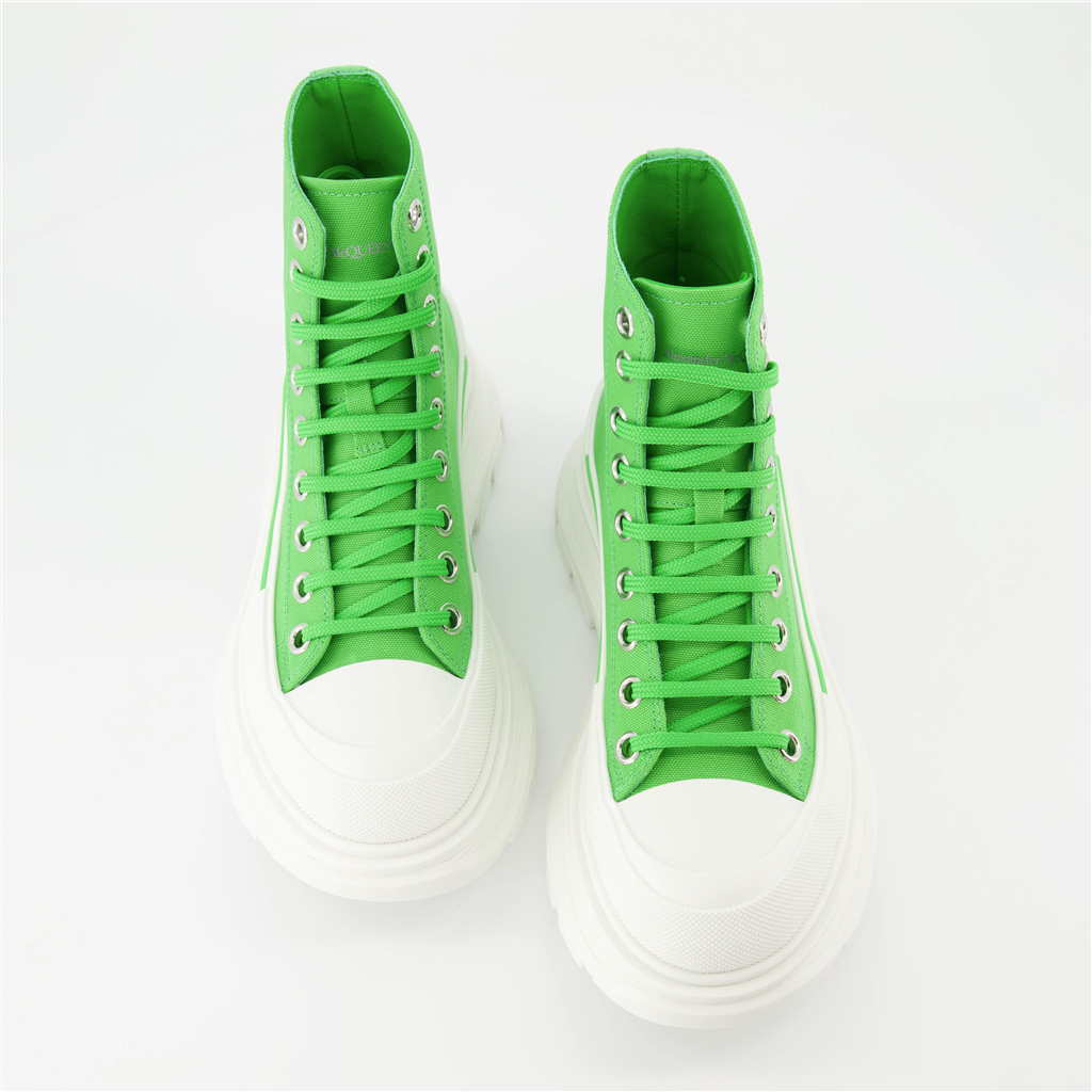 Bottines Bottines Tread Slick Alexander McQueen Vert Femme