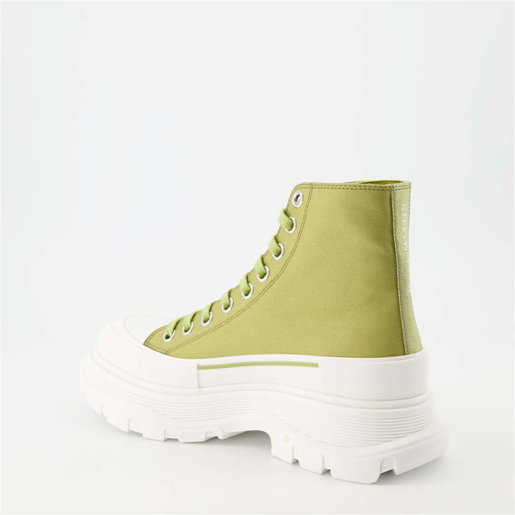 Bottines Bottines Tread Slick Alexander McQueen Vert Femme