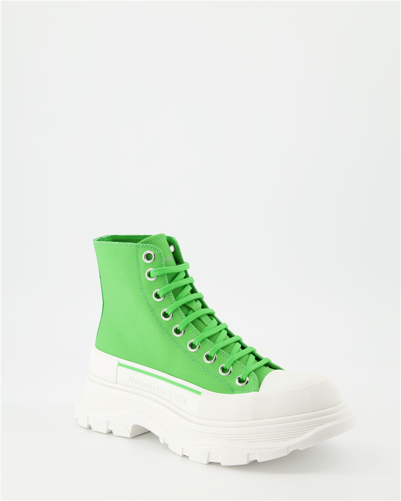 Bottines Bottines Tread Slick Alexander McQueen Vert Femme