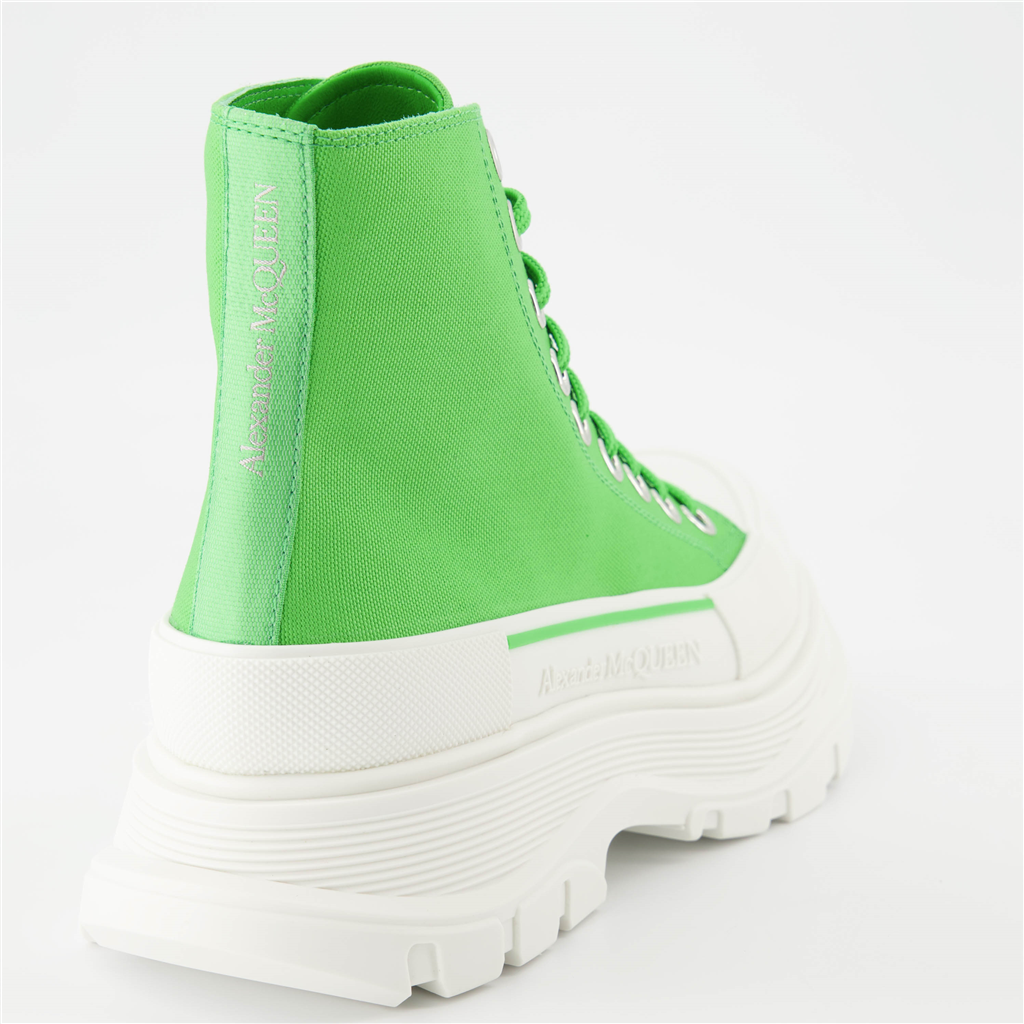 Bottines Bottines Tread Slick Alexander McQueen Vert Femme