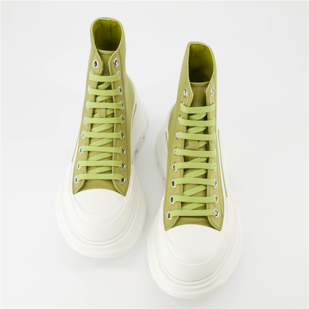 Bottines Bottines Tread Slick Alexander McQueen Vert Femme