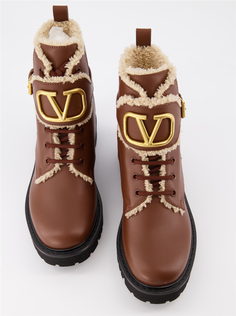 Bottines Bottines VLogo Valentino Garavani Marron Femme