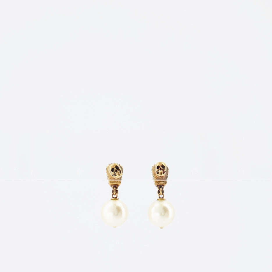 Bijoux Boucles d'oreilles Skull Alexander McQueen Doré Femme