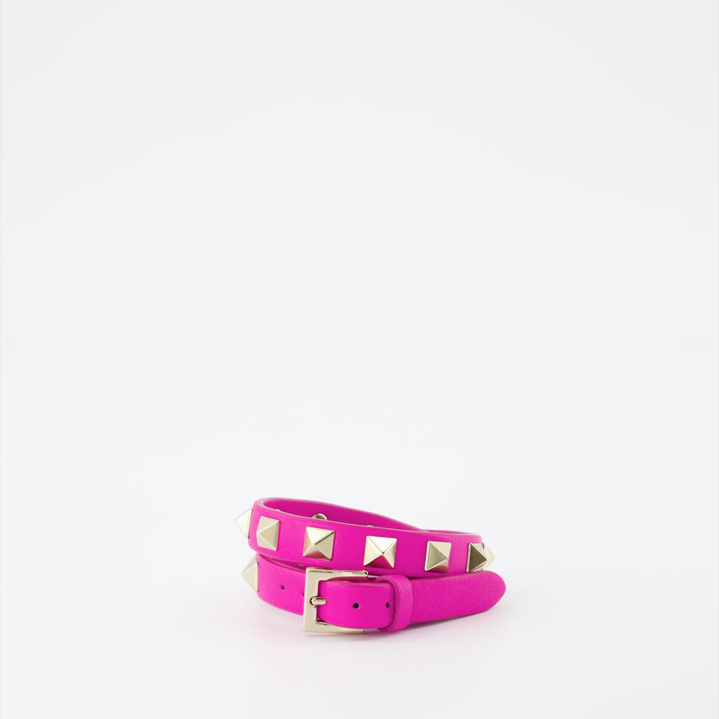 Bijoux Bracelet double Rockstud Valentino Garavani Rose Femme