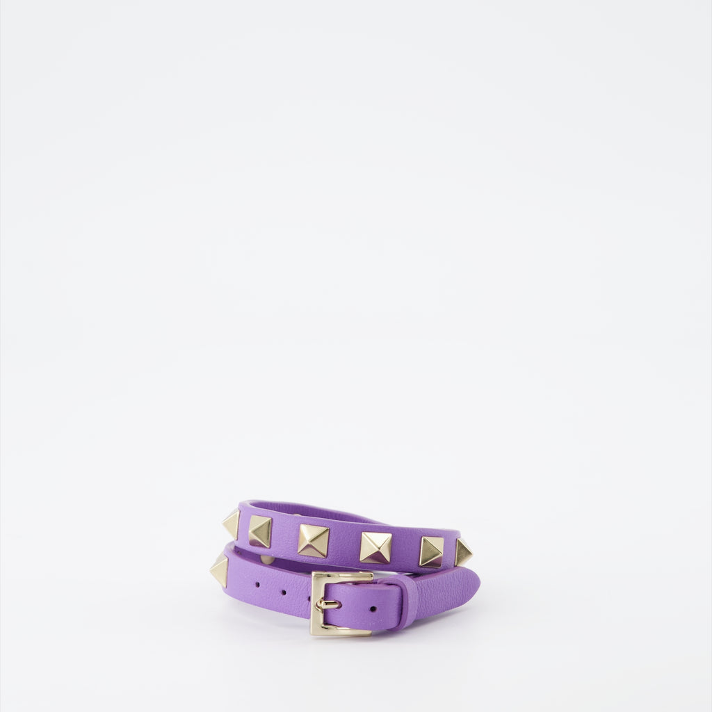 Bijoux Bracelet double Rockstud Valentino Garavani Violet Femme