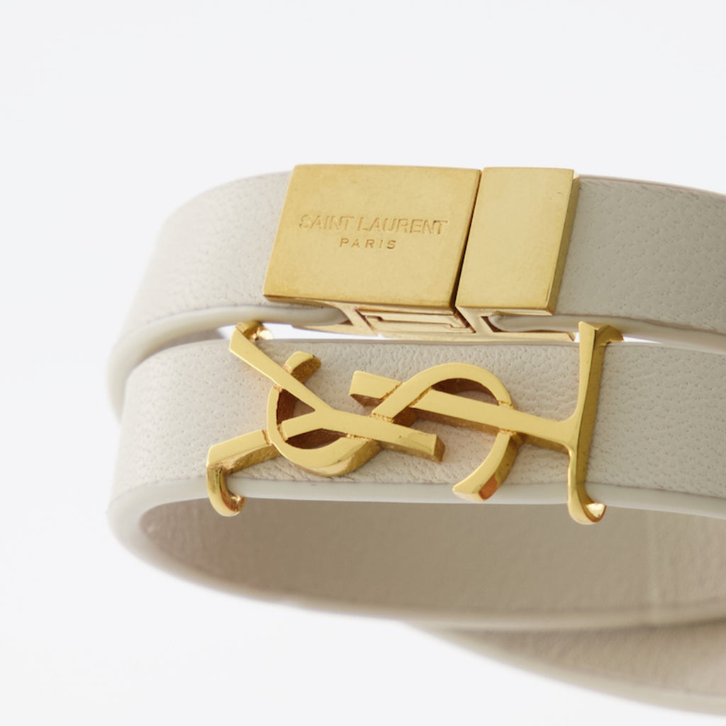 Bijoux Bracelet double YSL Beige Saint Laurent Beige Homme