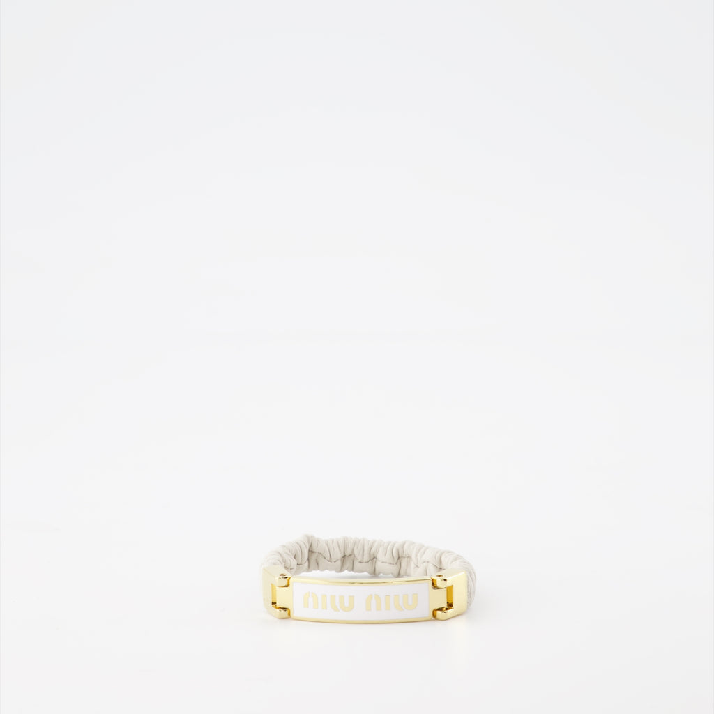 Bijoux Bracelet en cuir nappa Miu Miu Blanc Femme