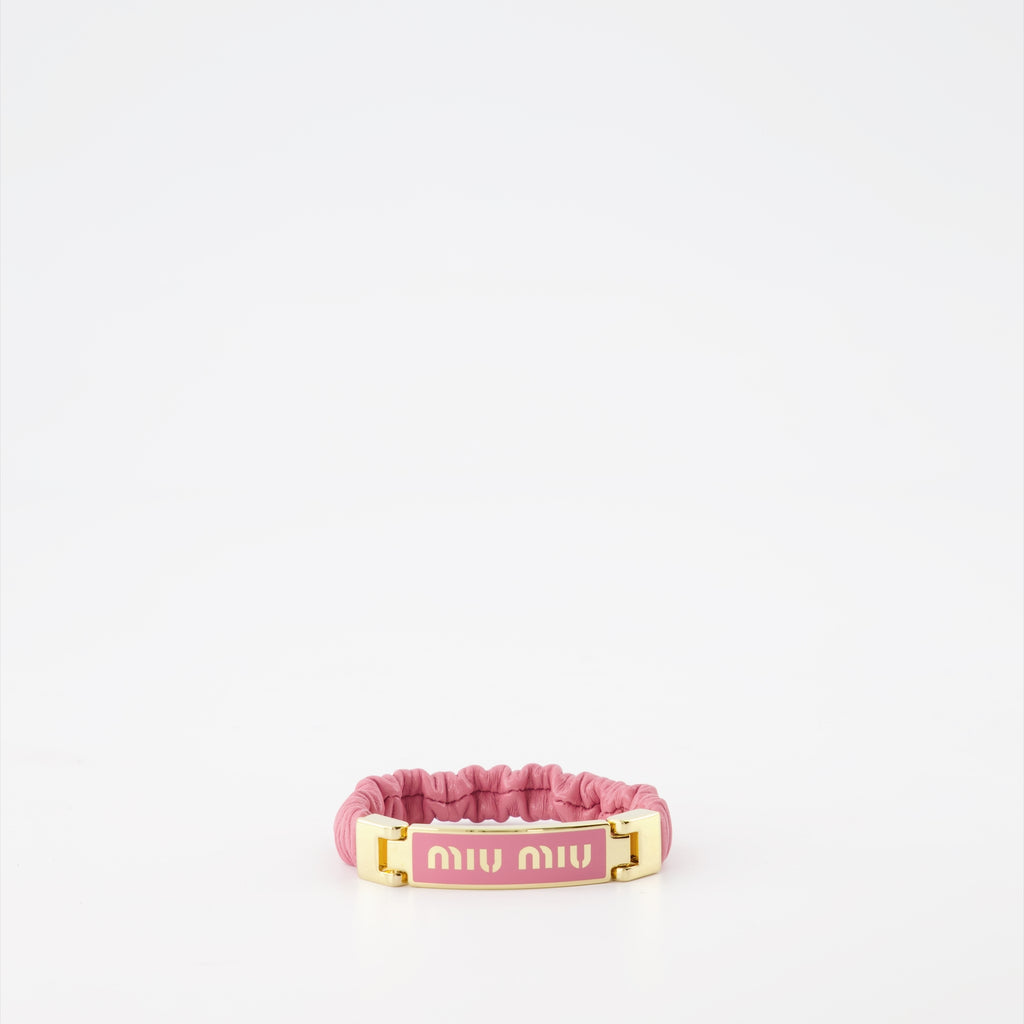 Bijoux Bracelet en cuir nappa Miu Miu Rose Femme