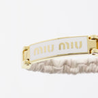Bijoux Bracelet en cuir nappa Miu Miu Blanc Femme