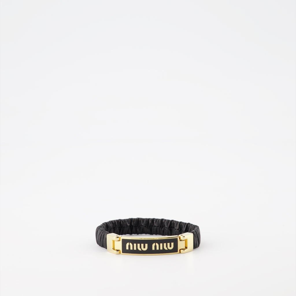 Bijoux Bracelet en cuir Miu Miu Noir Femme
