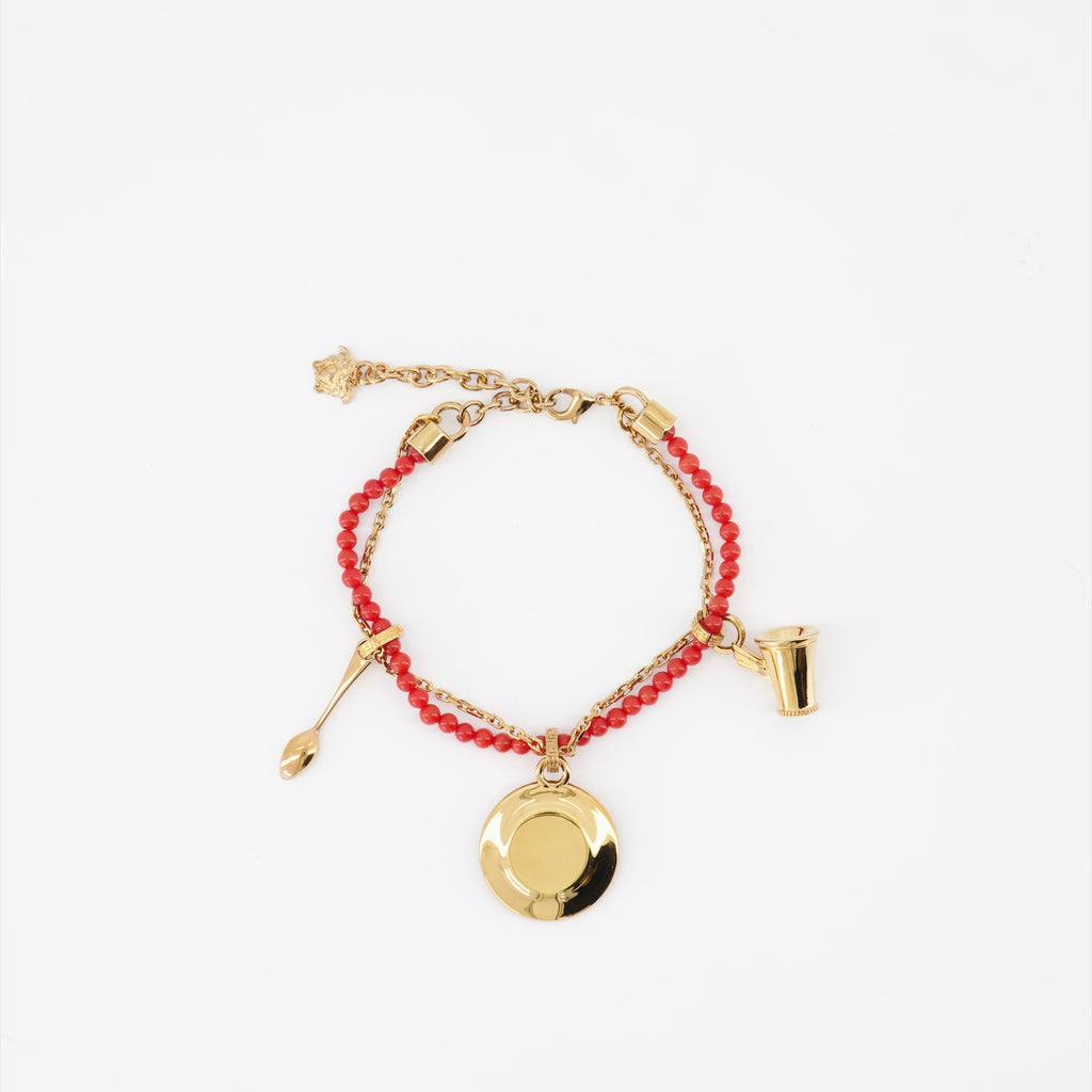 Bijoux Bracelet en perles Medusa Versace Rouge Unisexe