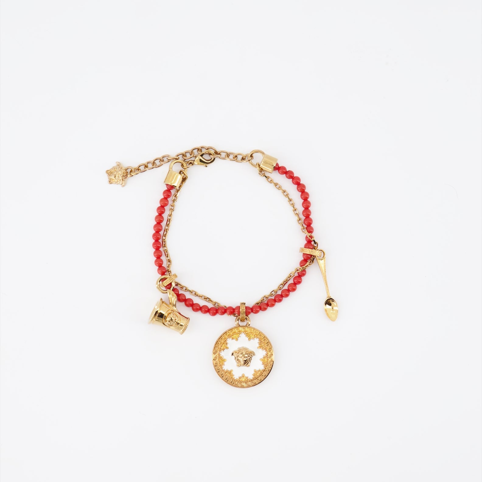 Bijoux Bracelet en perles Medusa Versace Rouge Unisexe