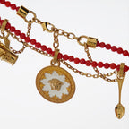 Bijoux Bracelet en perles Medusa Versace Rouge Unisexe