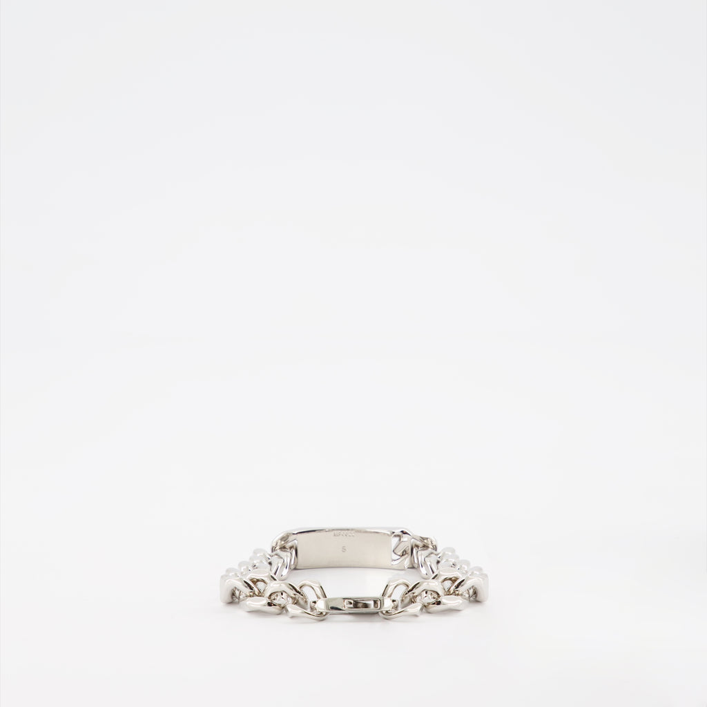 Bijoux Gourmette gravée Fendi Argenté Homme