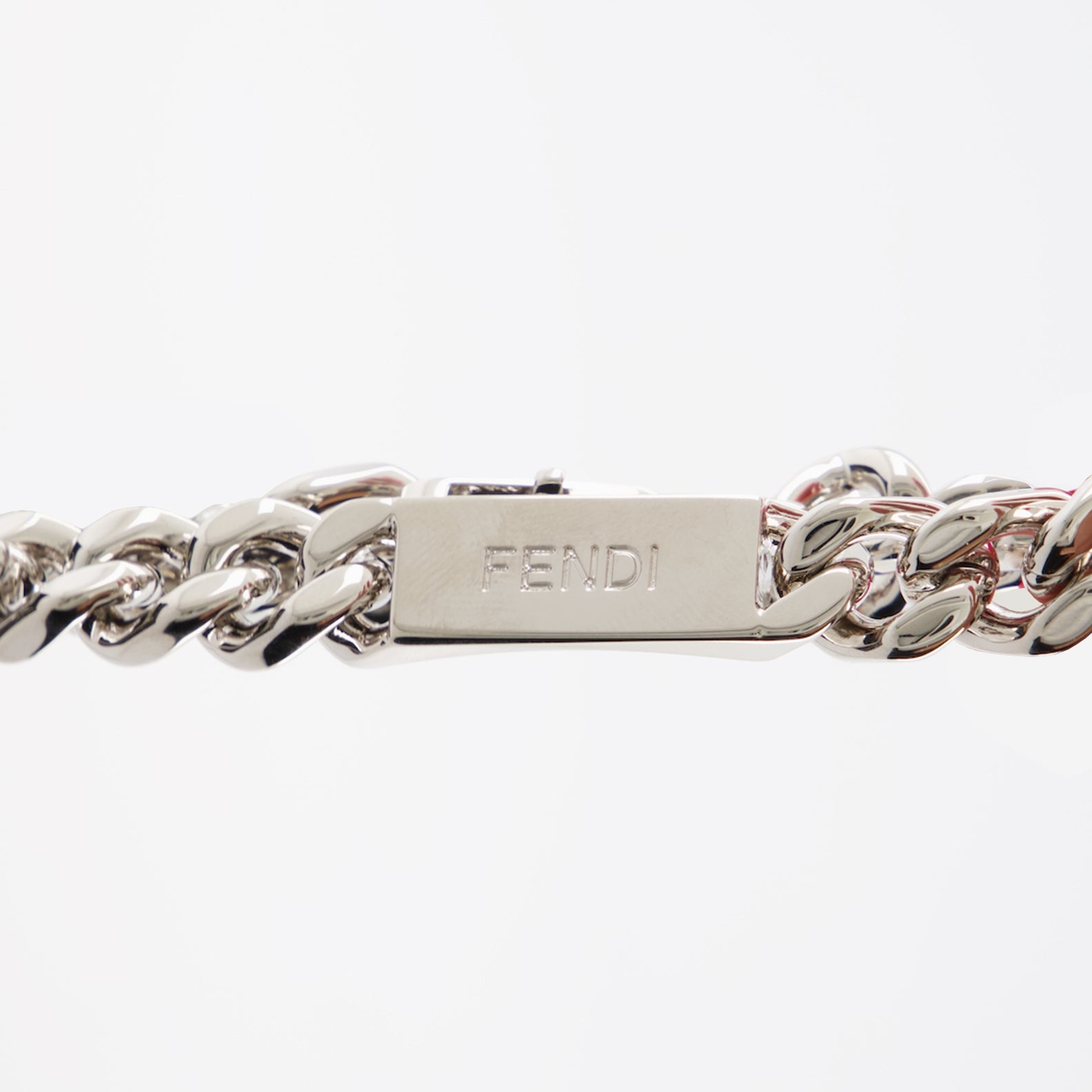 Bijoux Gourmette gravée Fendi Argenté Homme