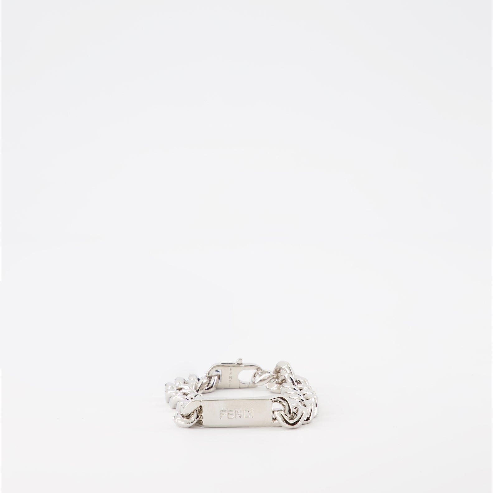 Bijoux Gourmette gravée Fendi Argenté Homme