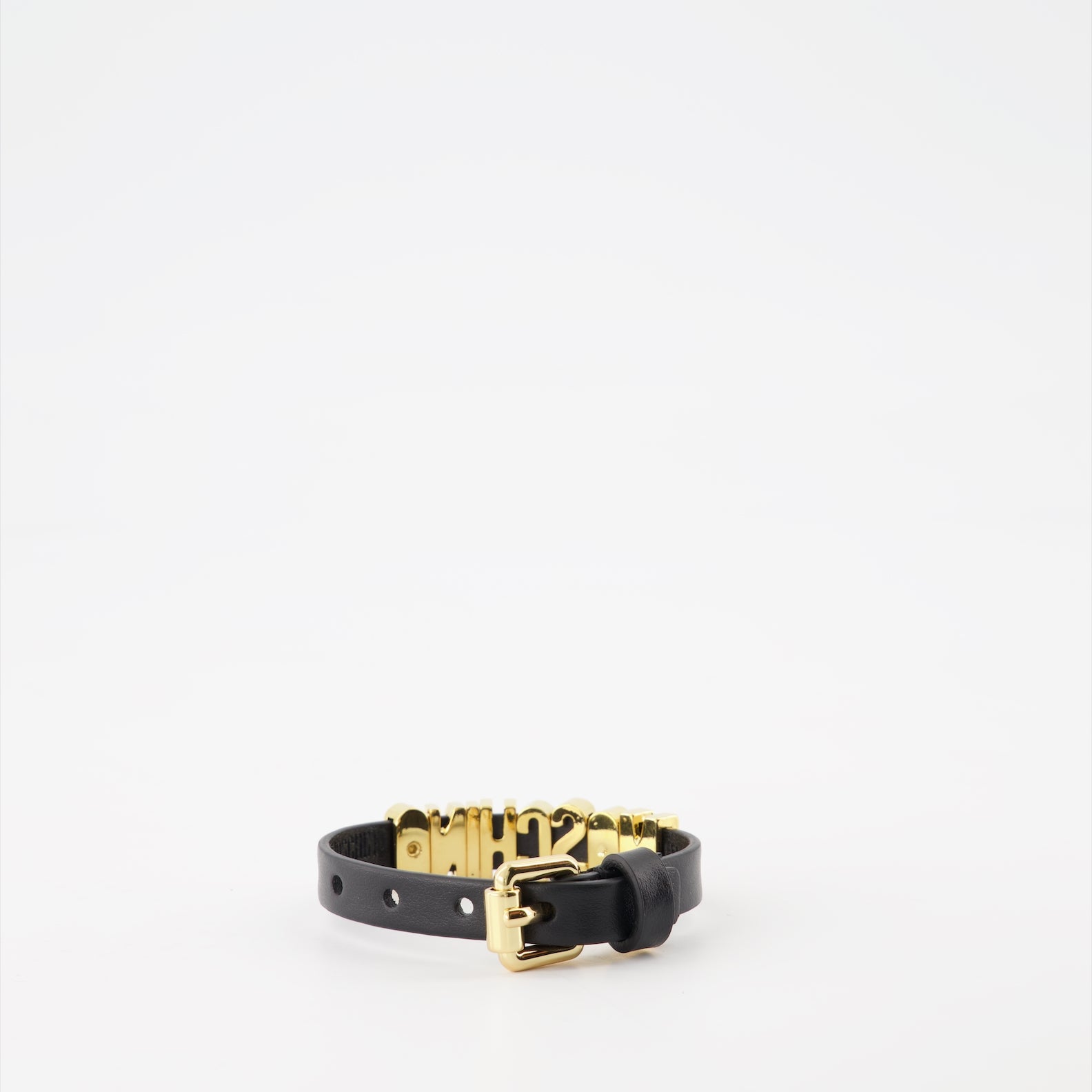 Bijoux Bracelet laminé Crystal Lettering Moschino Noir Femme