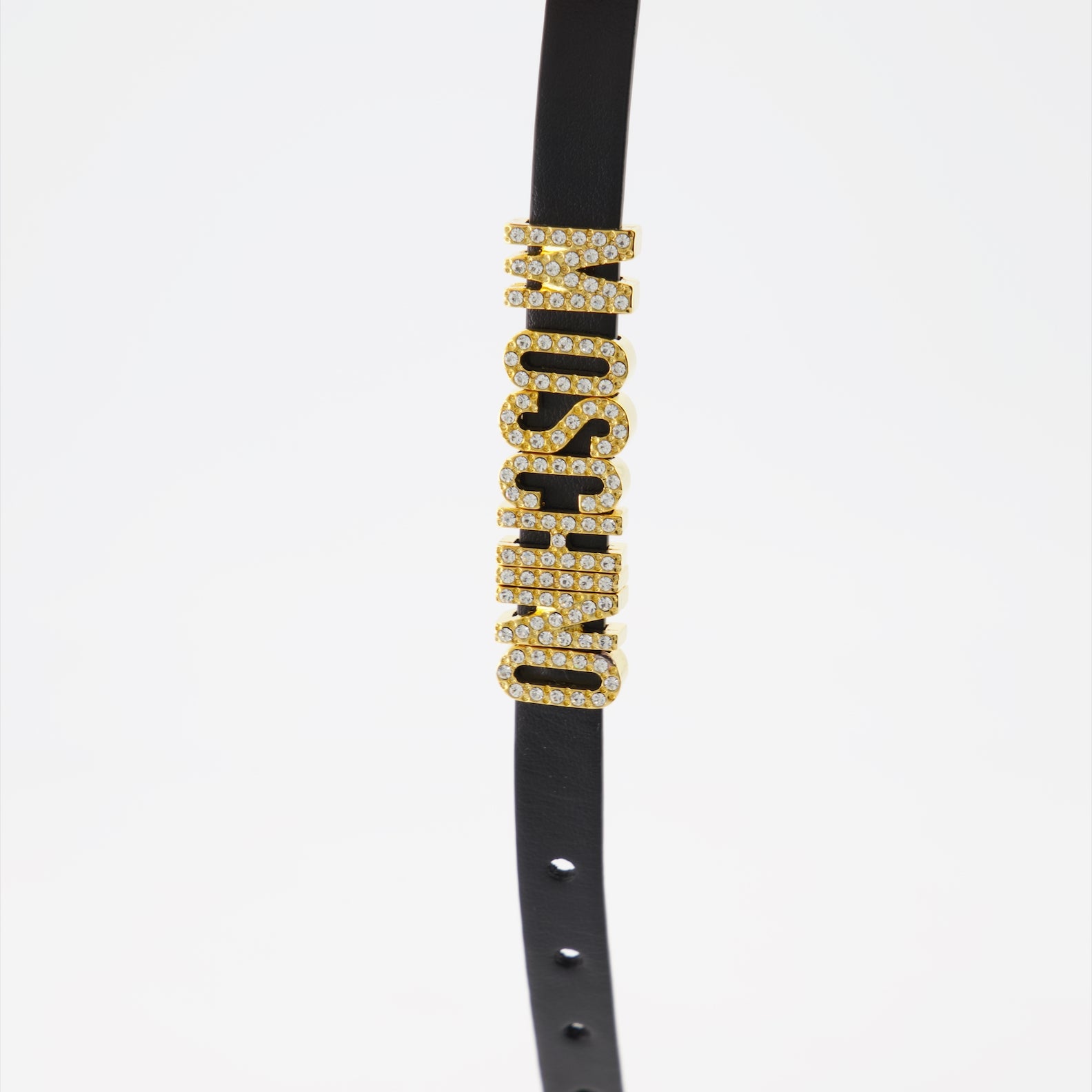 Bijoux Bracelet laminé Crystal Lettering Moschino Noir Femme
