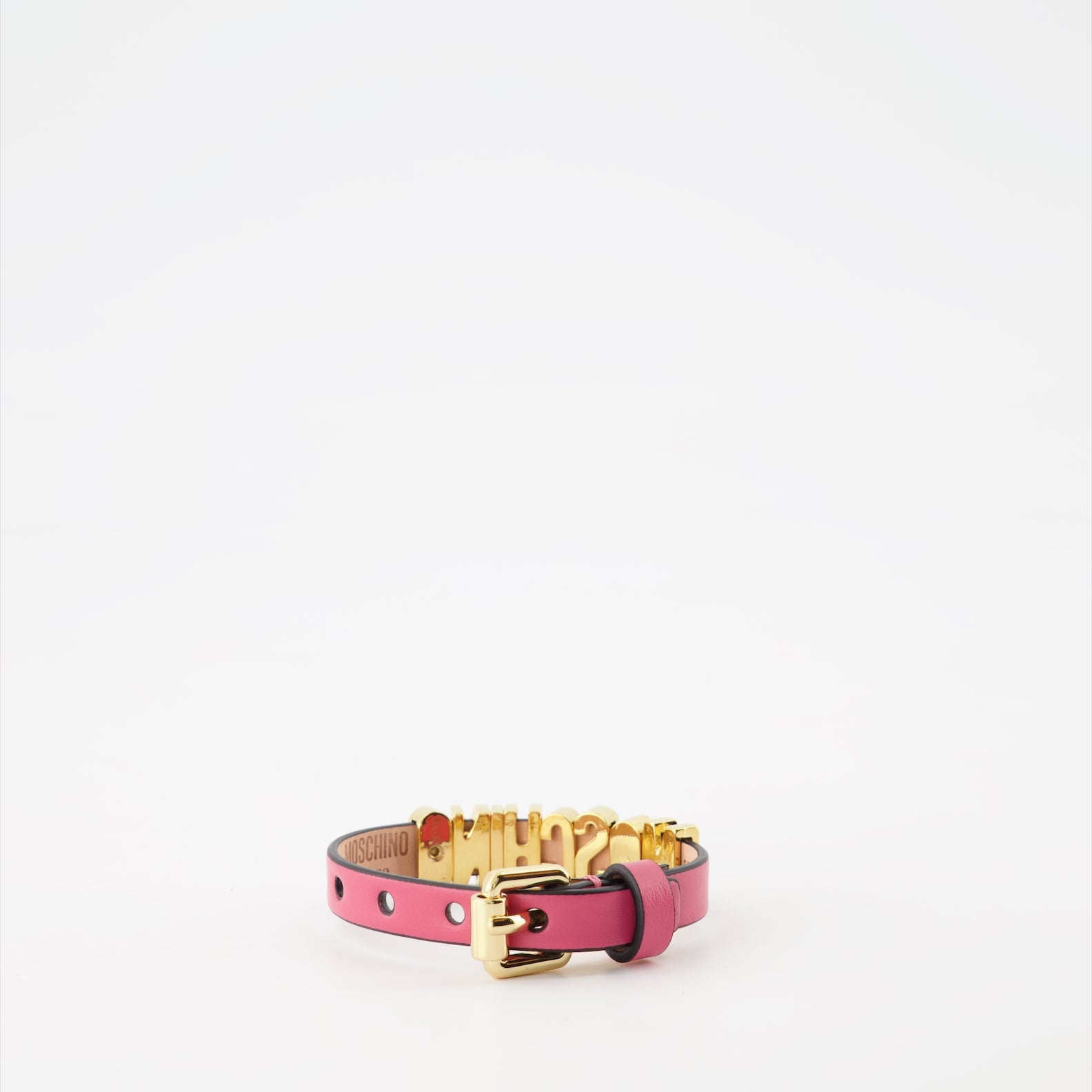 Bijoux Bracelet laminé Crystal Lettering Moschino Rose Femme