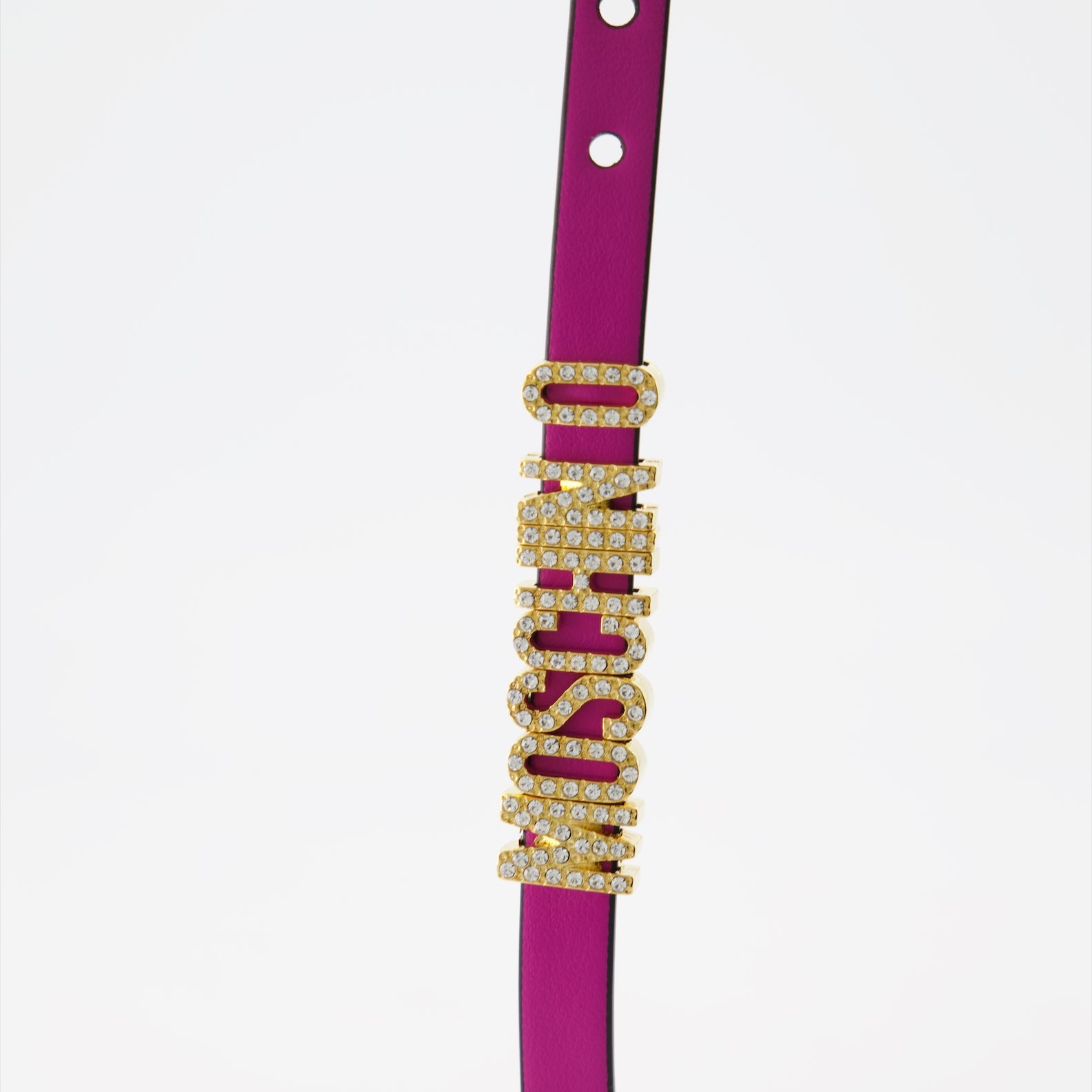 Bijoux Bracelet laminé Crystal Lettering Moschino Violet Femme