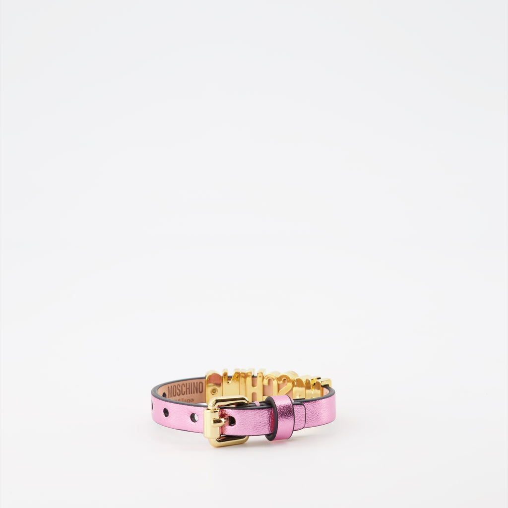 Bijoux Bracelet en cuir Moschino Rose Femme