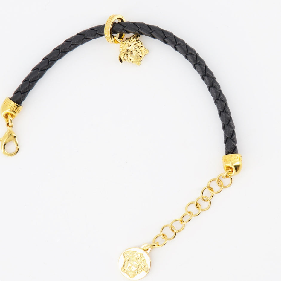 Bijoux Bracelet tressé Medusa Versace Noir Femme